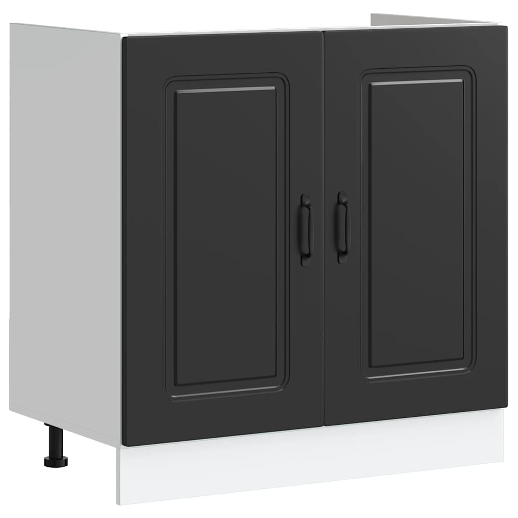 vidaXL Mueble bajo para fregadero Kalmar negro 80x46x81,5 cm