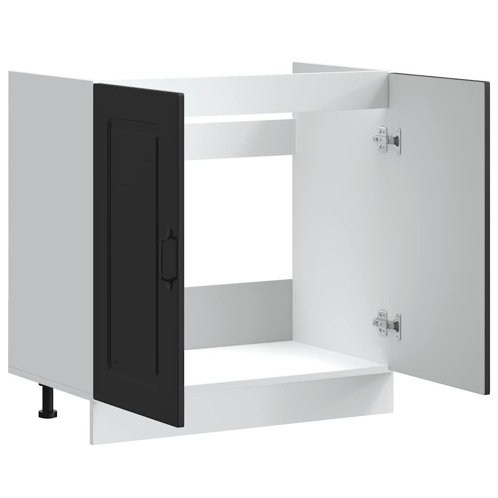 vidaXL Mueble bajo para fregadero Kalmar negro 80x46x81,5 cm