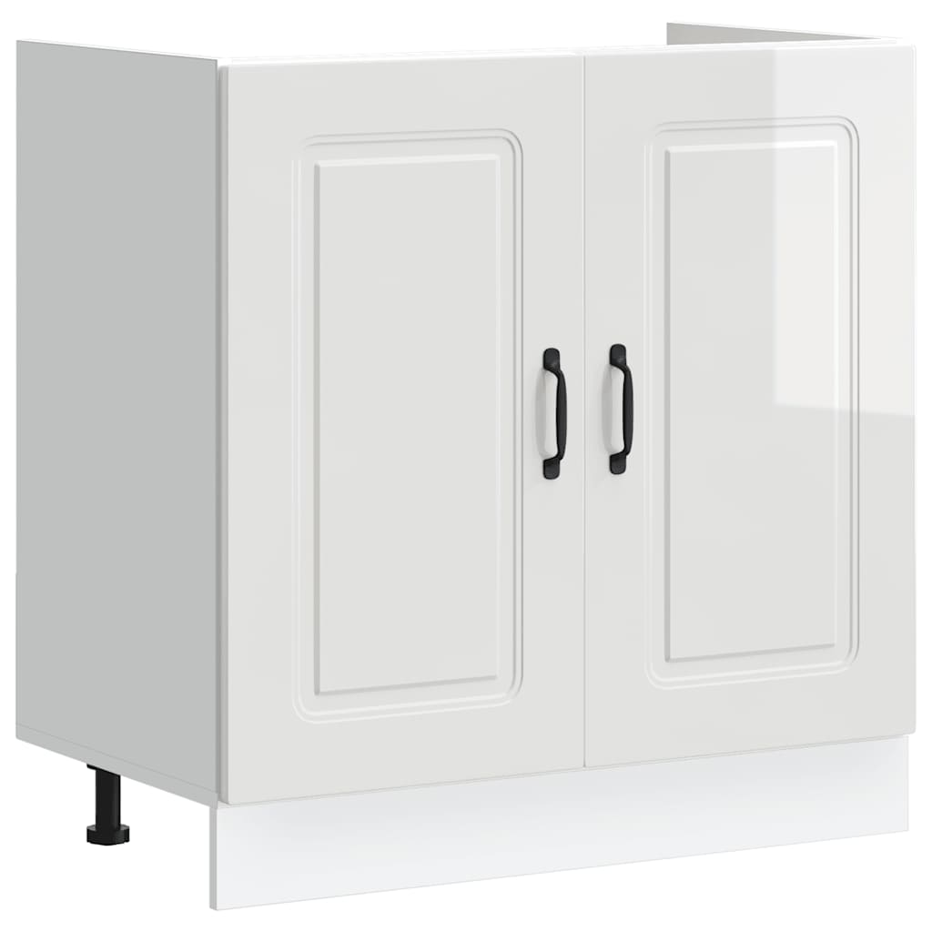 vidaXL Mueble bajo para fregadero Kalmar blanco brillo 80x46x81,5 cm