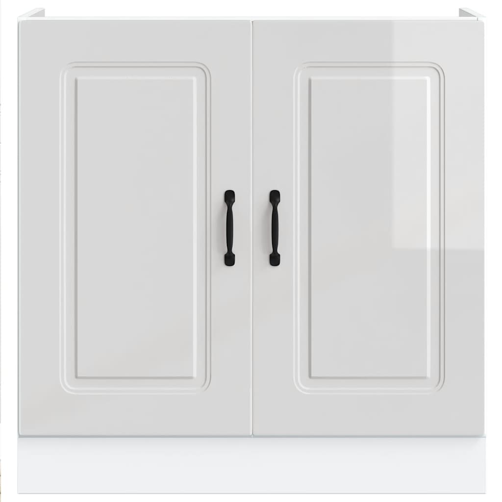 vidaXL Mueble bajo para fregadero Kalmar blanco brillo 80x46x81,5 cm