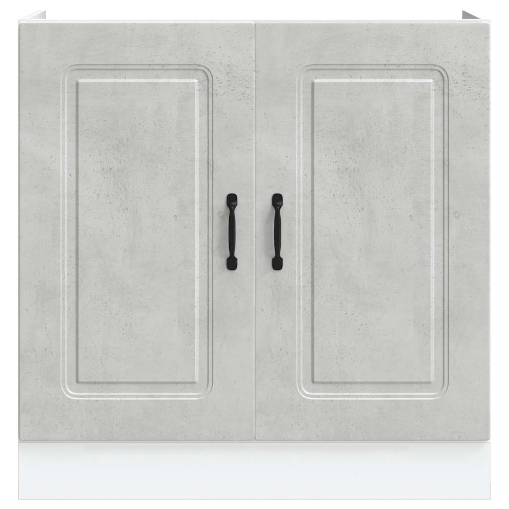 vidaXL Mueble bajo para fregadero Kalmar gris hormigón 80x46x81,5 cm