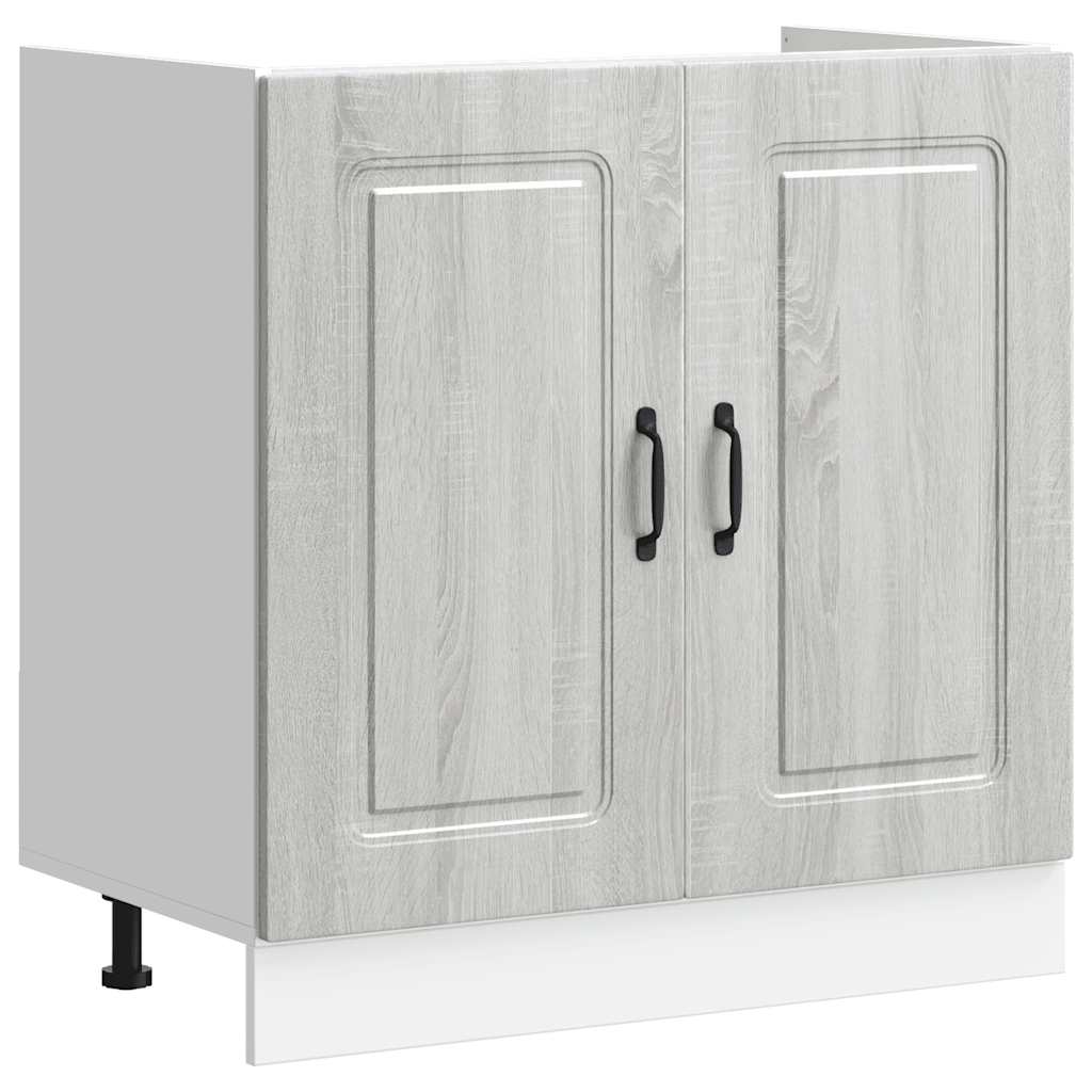 vidaXL Mueble bajo para fregadero Kalmar gris sonoma 80x46x81,5 cm