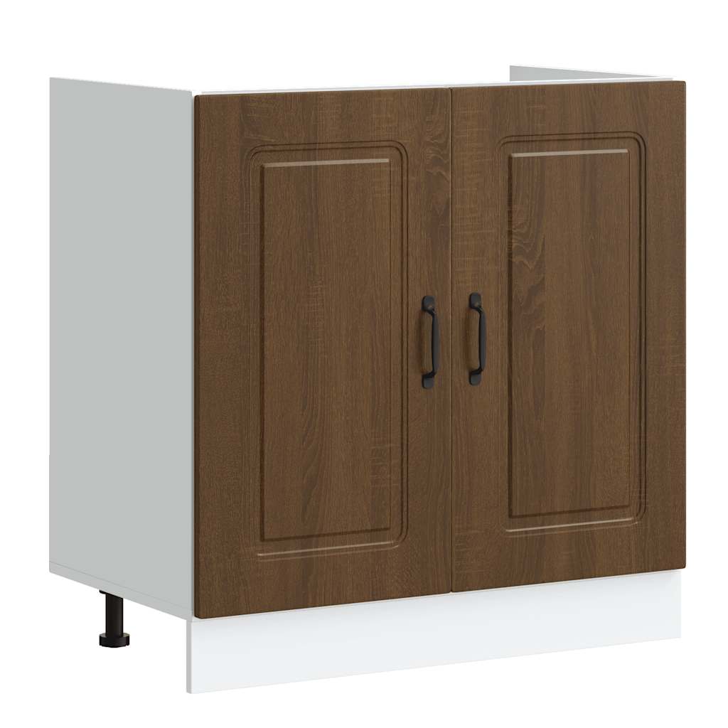 vidaXL Mueble bajo para fregadero Kalmar roble marrón 80x46x81,5 cm