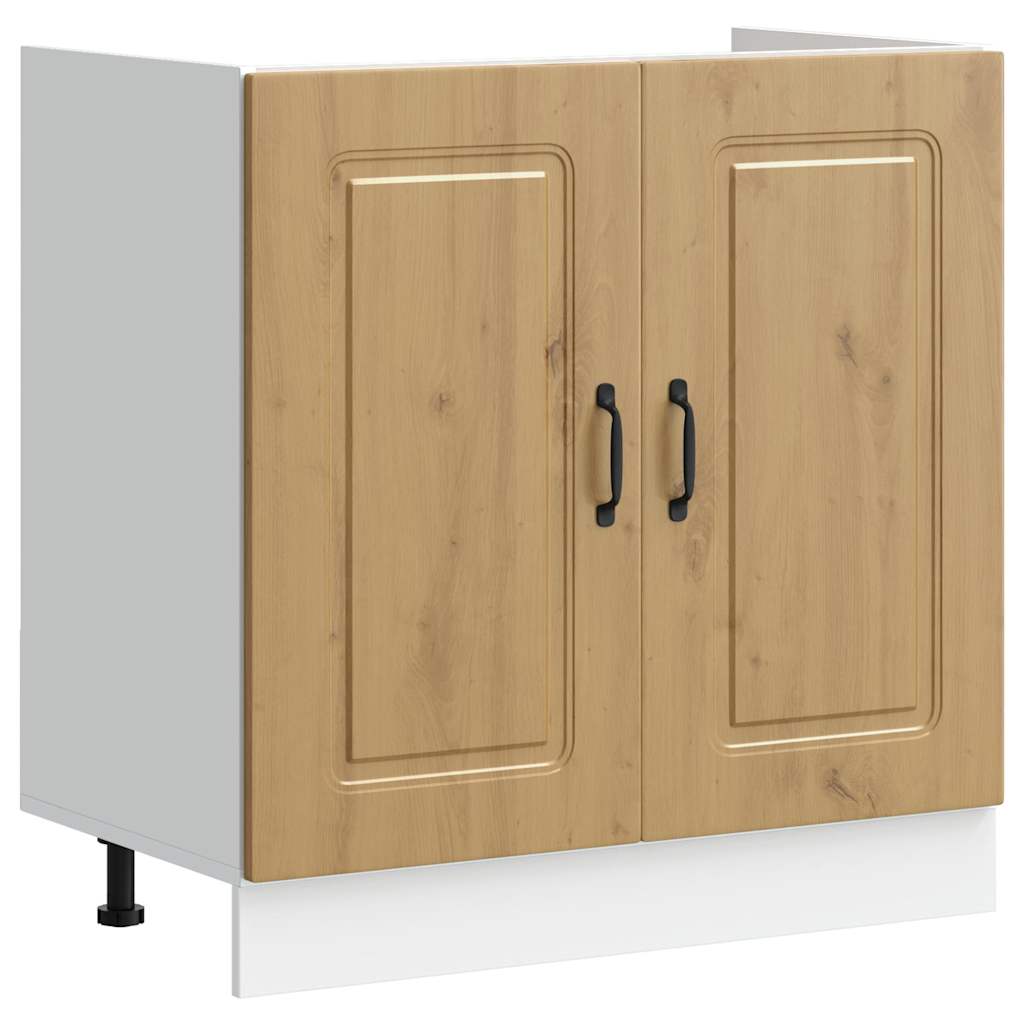 vidaXL Mueble bajo para fregadero Kalmar roble artesanal 80x46x81,5 cm