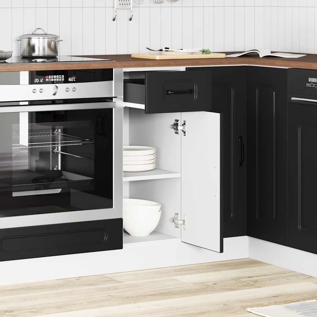 vidaXL Mueble bajo de cocina Kalmar madera de ingeniería negra