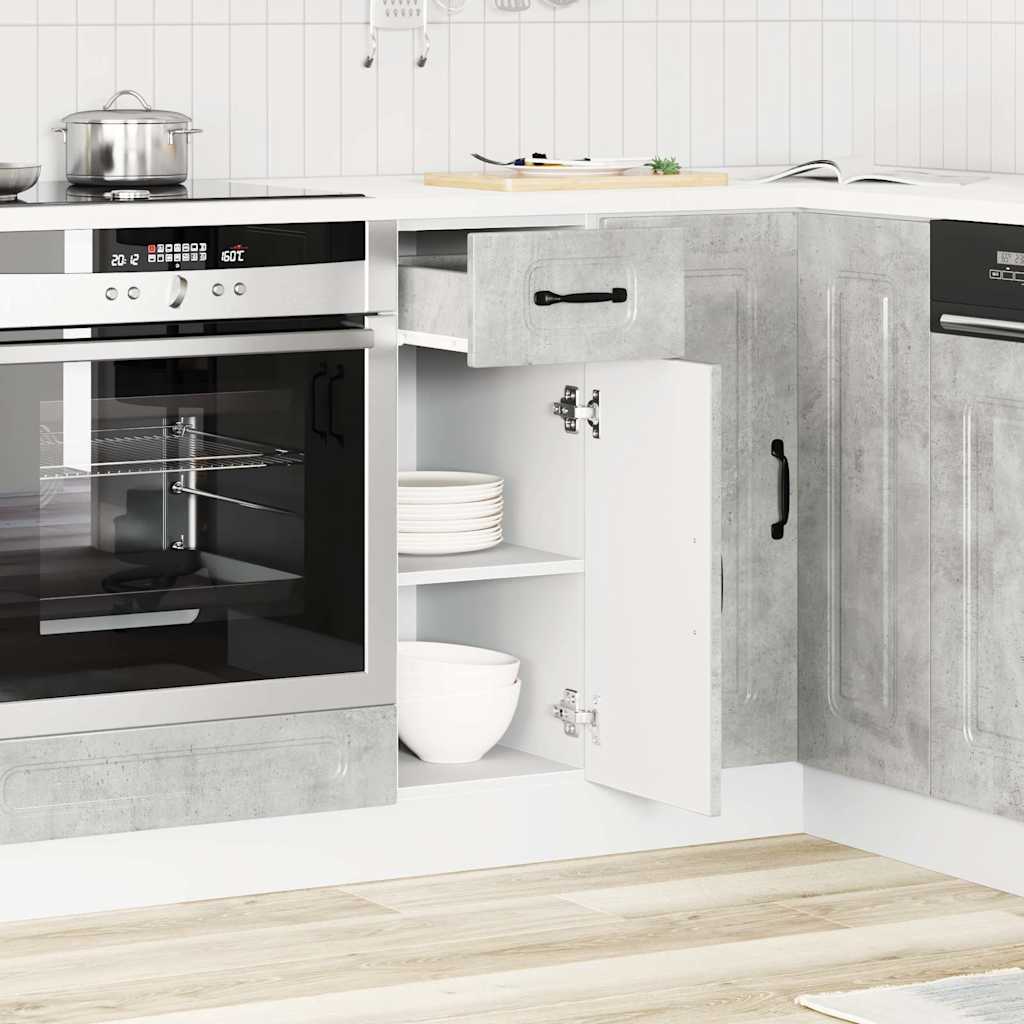 vidaXL Mueble bajo de cocina Kalmar madera de ingeniería gris hormigón