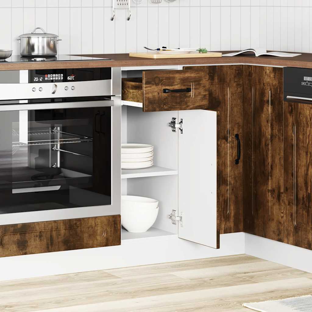 vidaXL Mueble bajo de cocina Kalmar de madera ingeniería roble ahumado