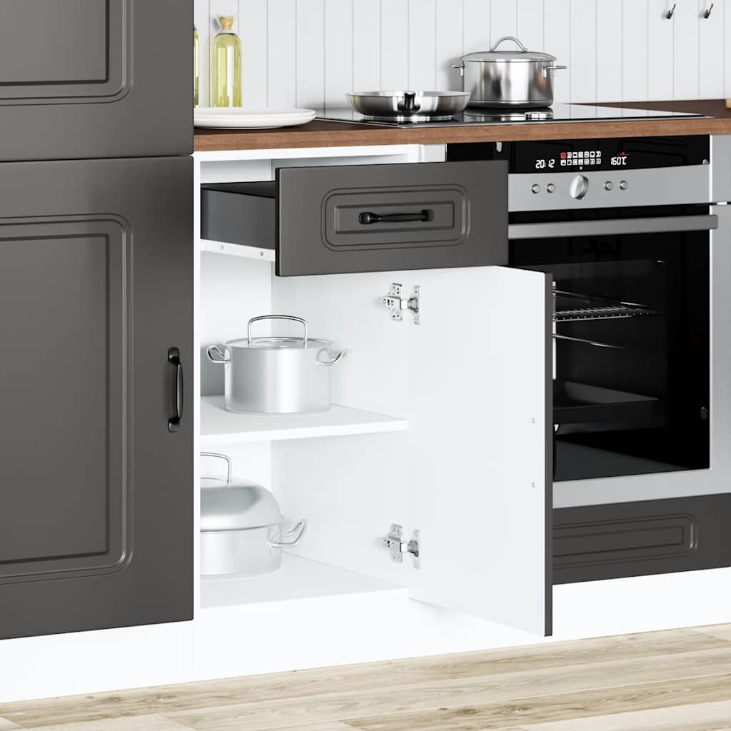 vidaXL Mueble bajo de cocina Kalmar madera de ingeniería negra