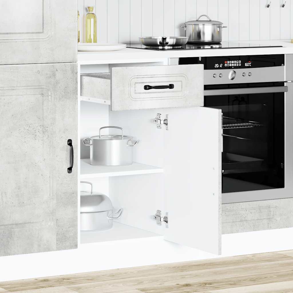 vidaXL Mueble bajo de cocina Kalmar madera de ingeniería gris hormigón