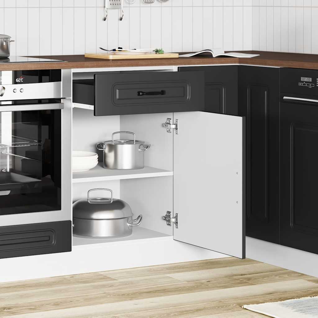 vidaXL Mueble bajo de cocina Kalmar madera de ingeniería negra