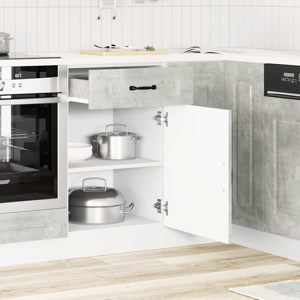 vidaXL Mueble bajo de cocina Kalmar madera de ingeniería gris hormigón