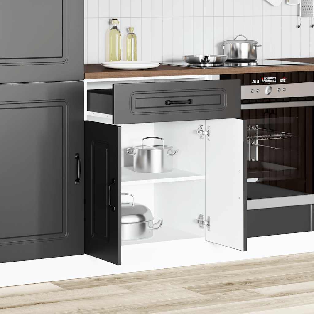 vidaXL Mueble bajo de cocina Kalmar madera de ingeniería negra