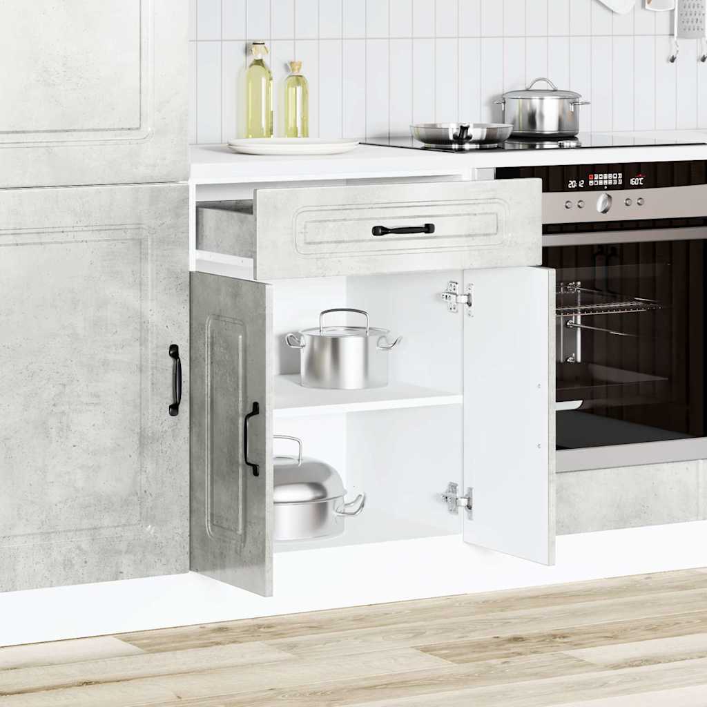 vidaXL Mueble bajo de cocina Kalmar madera de ingeniería gris hormigón