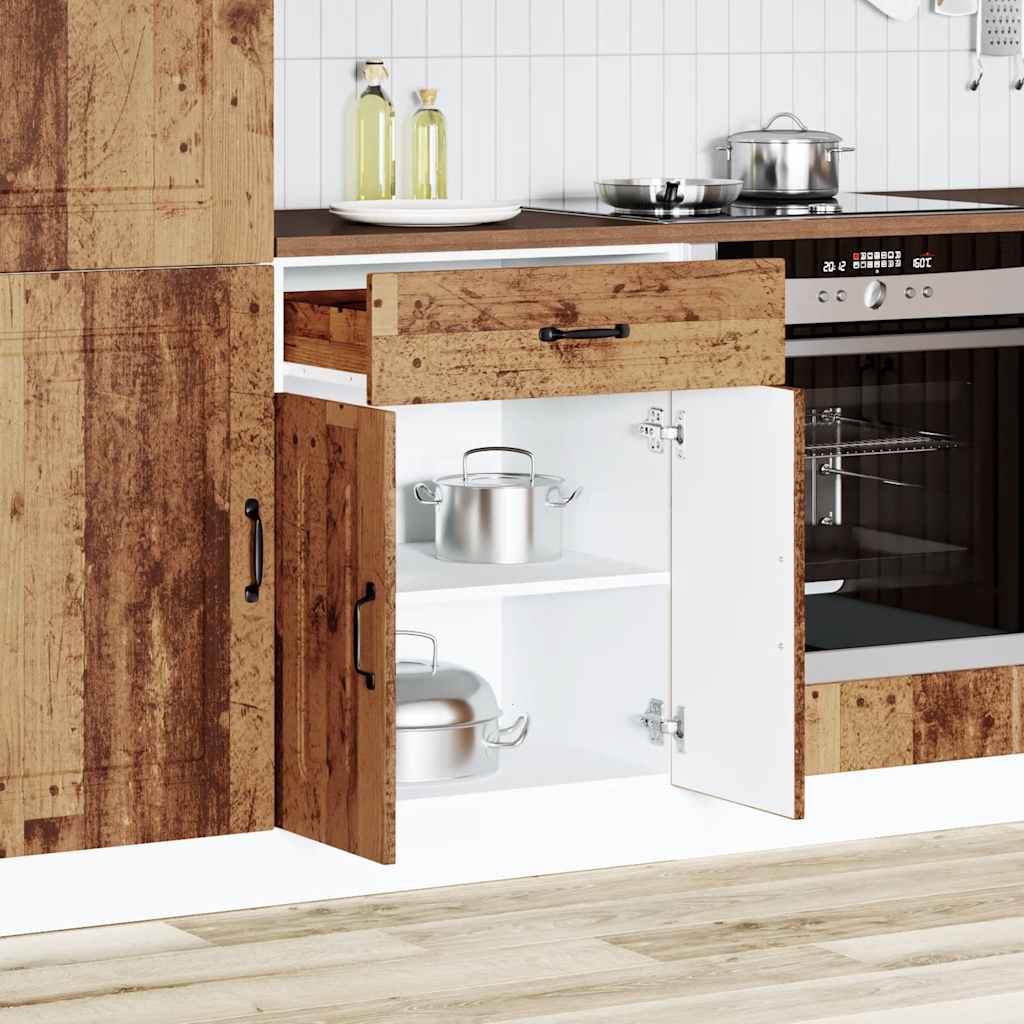 vidaXL Mueble bajo de cocina Kalmar de madera antigua de ingeniería