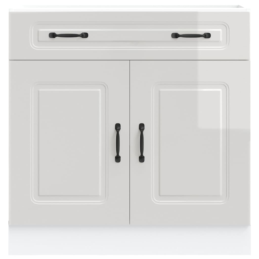 vidaXL Mueble bajo cocina Kalmar madera ingeniería blanca alto brillo