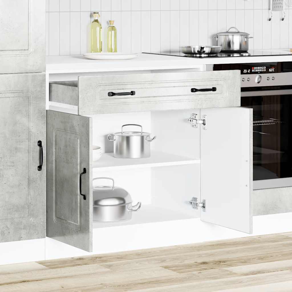 vidaXL Mueble bajo de cocina Kalmar madera de ingeniería gris hormigón