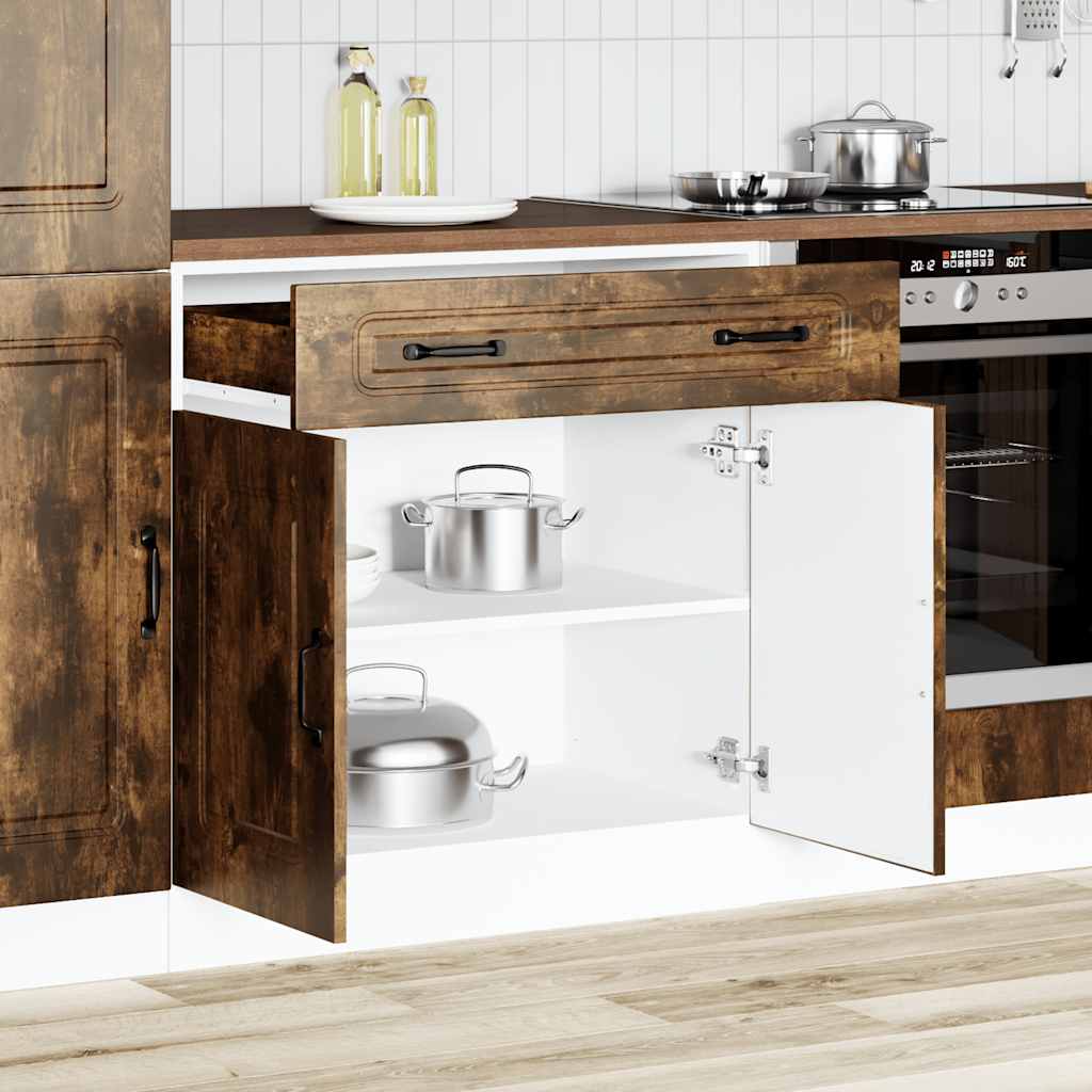 vidaXL Mueble bajo de cocina Kalmar de madera ingeniería roble ahumado