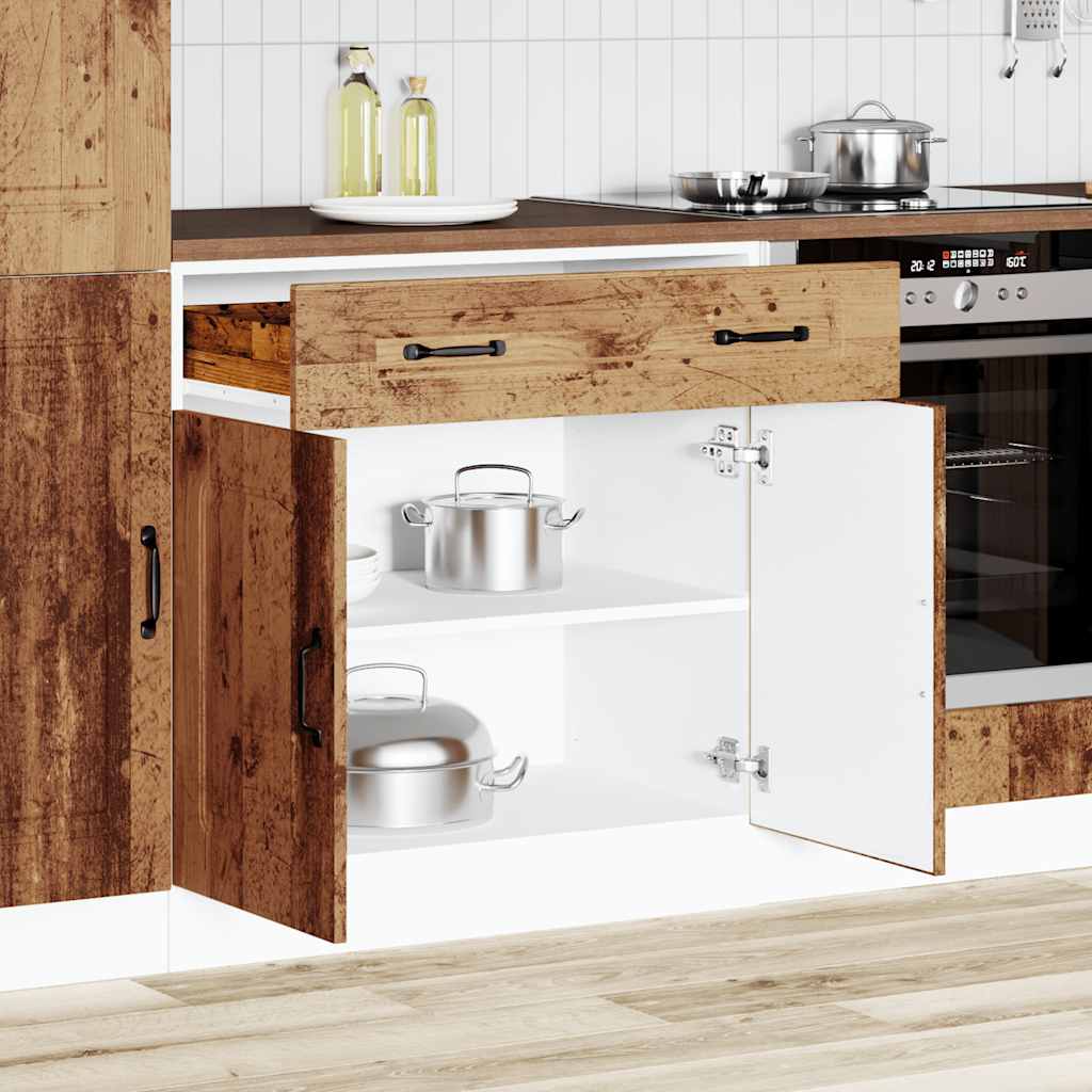 vidaXL Mueble bajo de cocina Kalmar de madera antigua de ingeniería