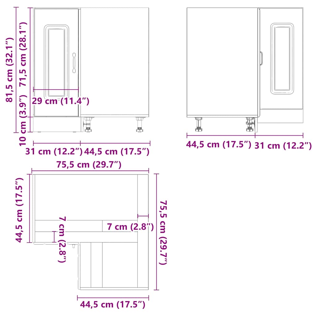 vidaXL Mueble de cocina esquina Kalmar madera ingeniería roble sonoma