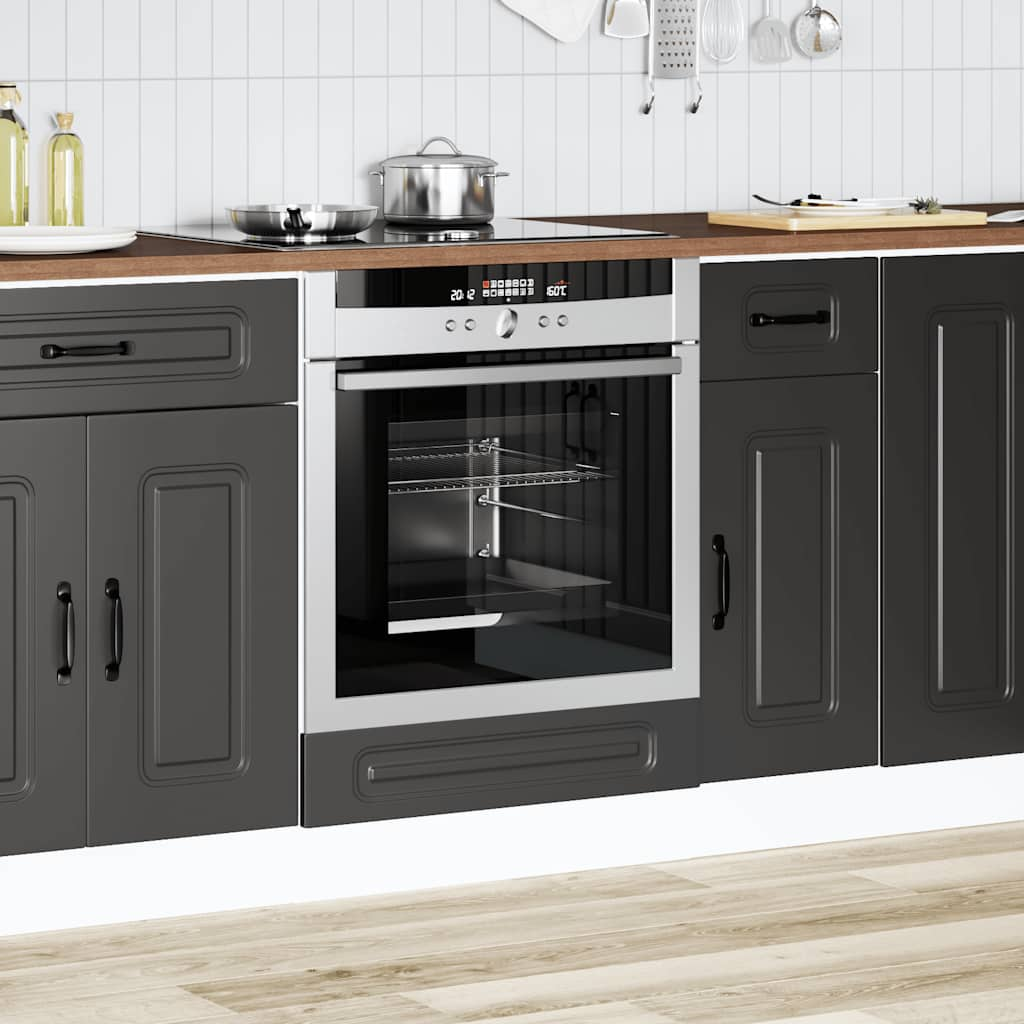 vidaXL Mueble de horno Kalmar negra madera reconstituida