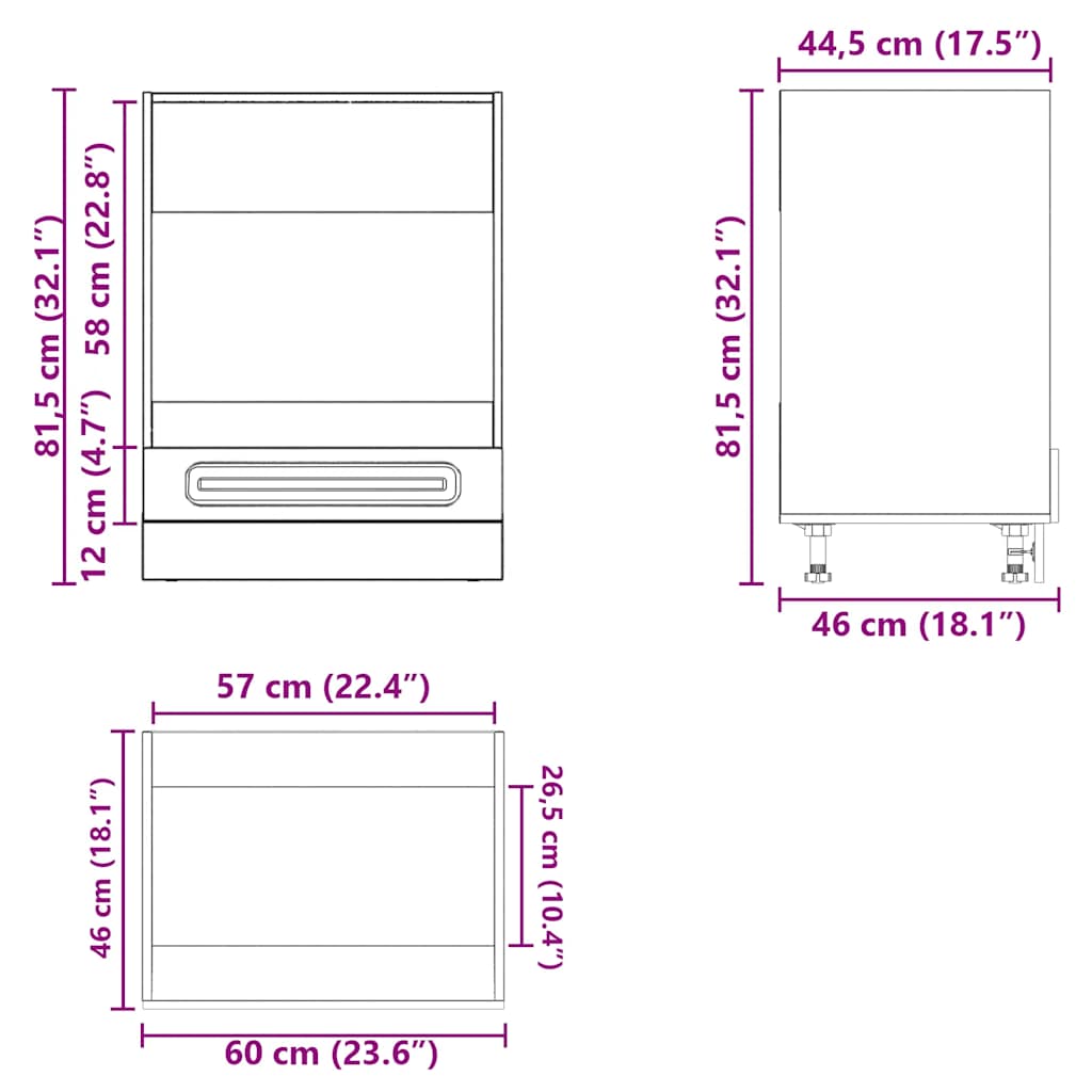 vidaXL Mueble de horno Kalmar negra madera reconstituida