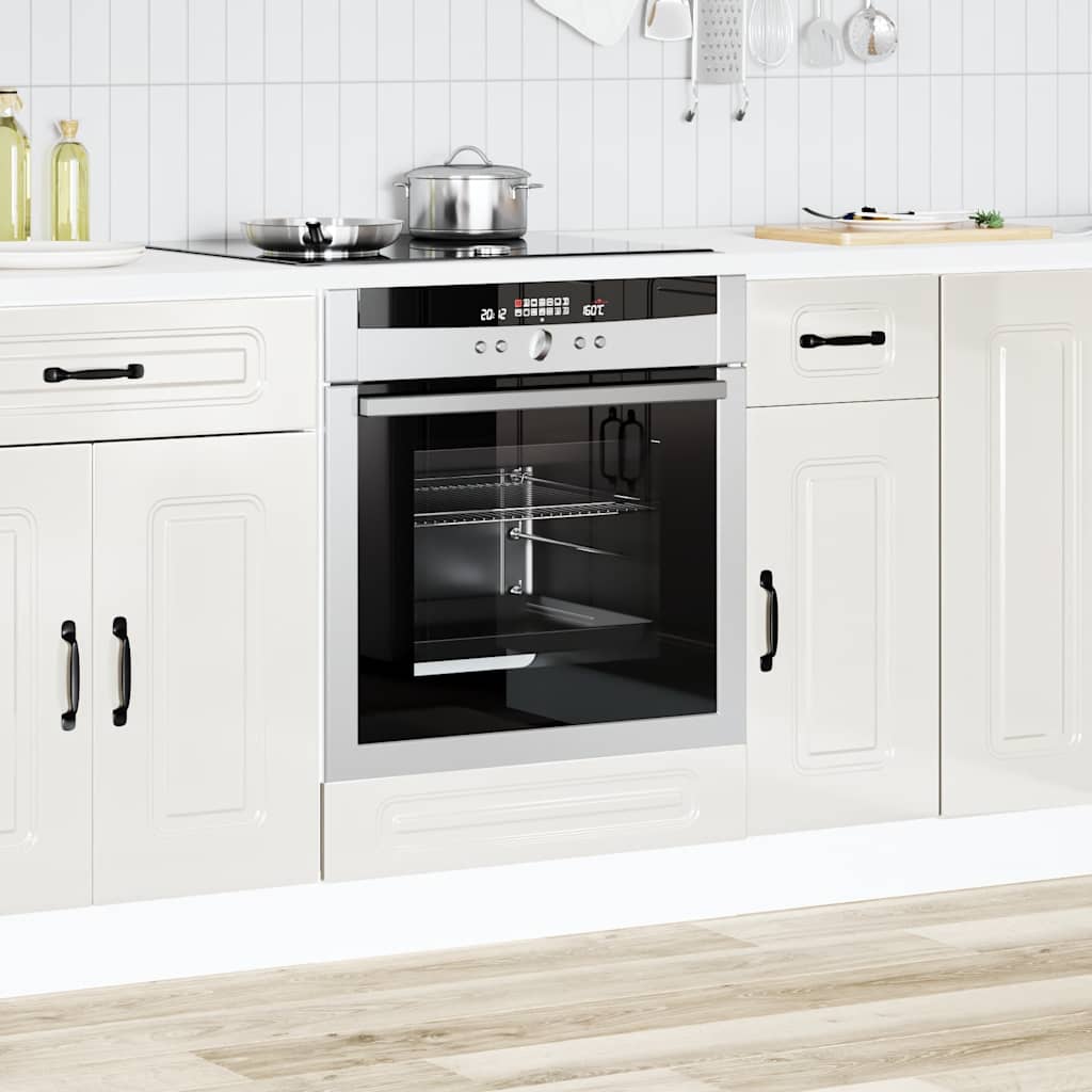 vidaXL Mueble de horno Kalmar alto brillo blanco madera reconstituida