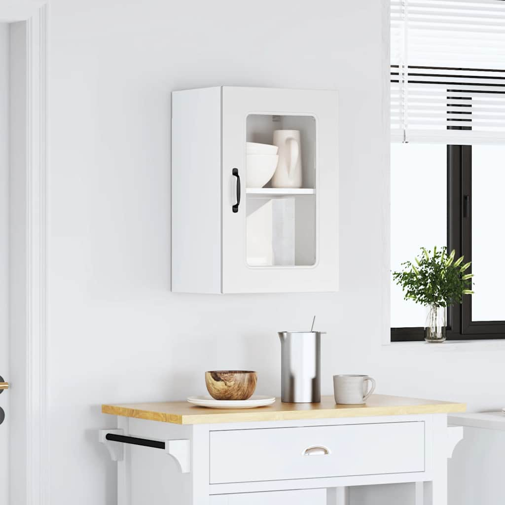 vidaXL Armario pared cocina puerta de cristal Kalmar blanca