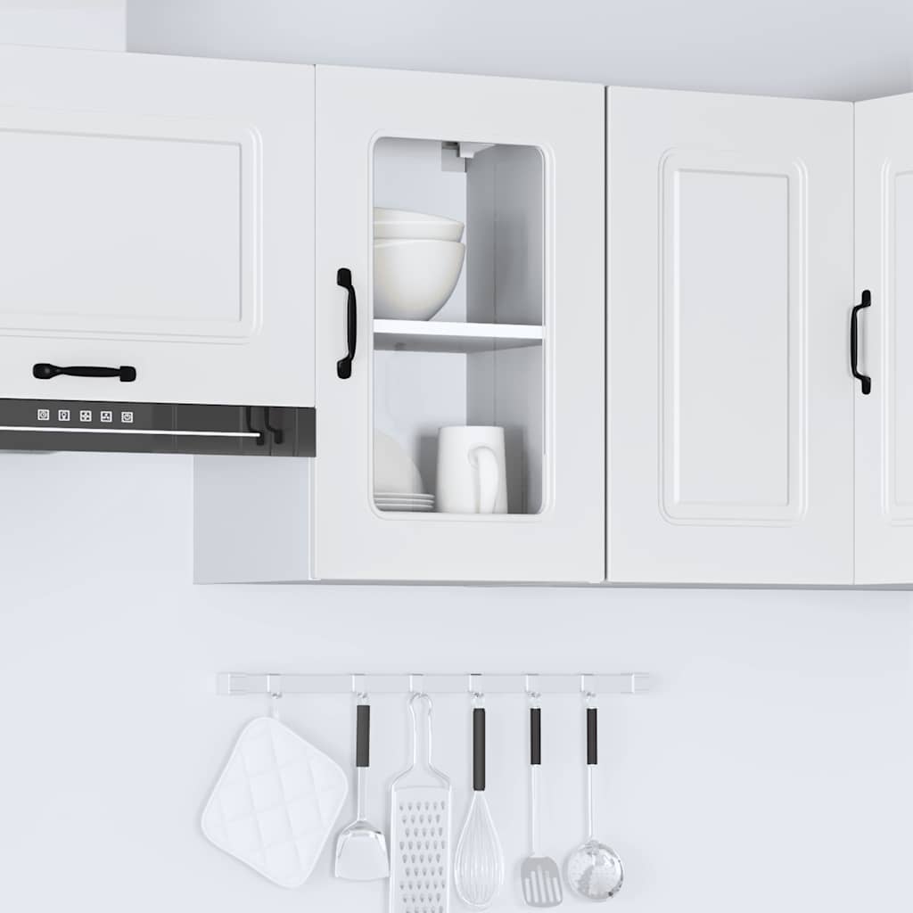 vidaXL Armario pared cocina puerta de cristal Kalmar blanca