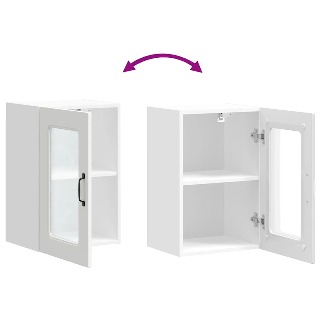 vidaXL Armario pared cocina puerta de cristal Kalmar blanca