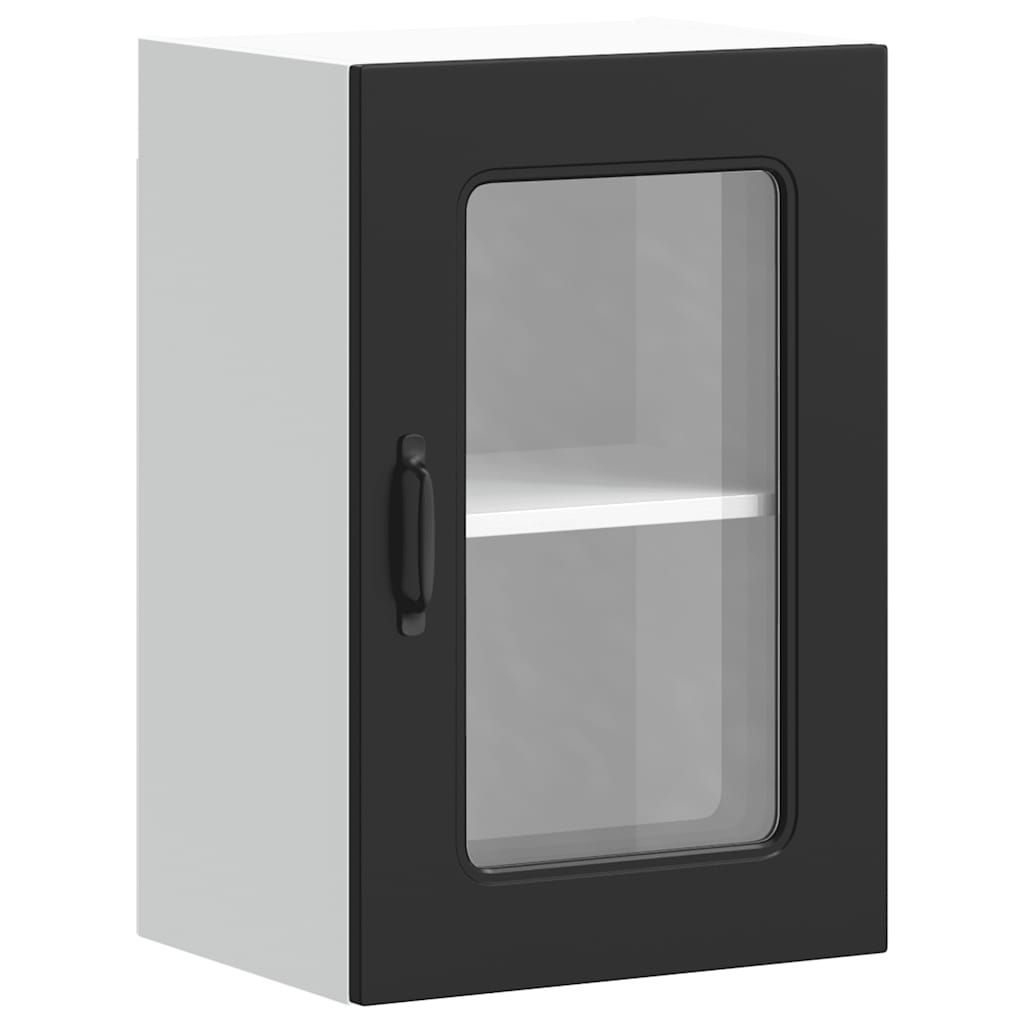 vidaXL Armario pared cocina puerta de cristal Kalmar negra