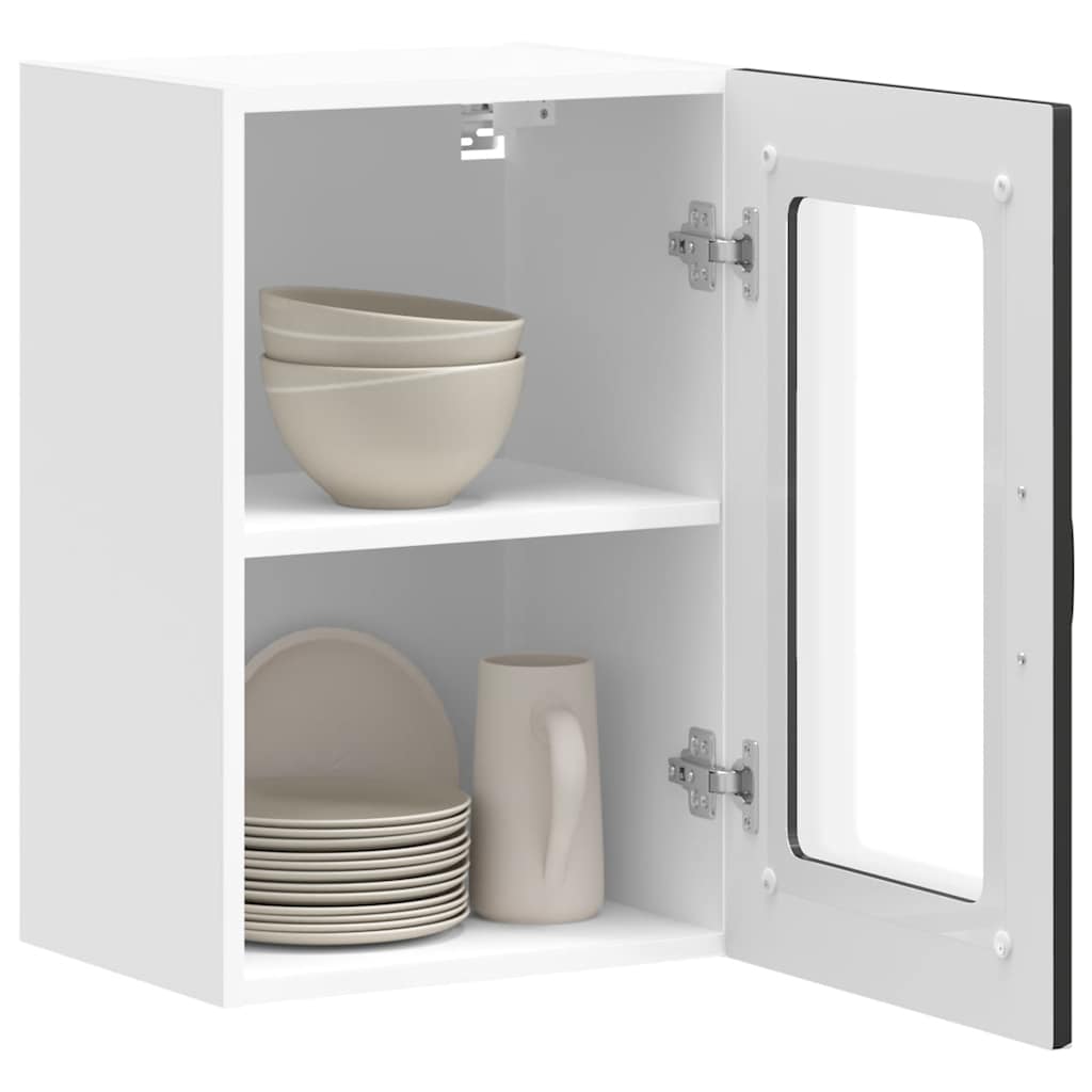 vidaXL Armario pared cocina puerta de cristal Kalmar negra