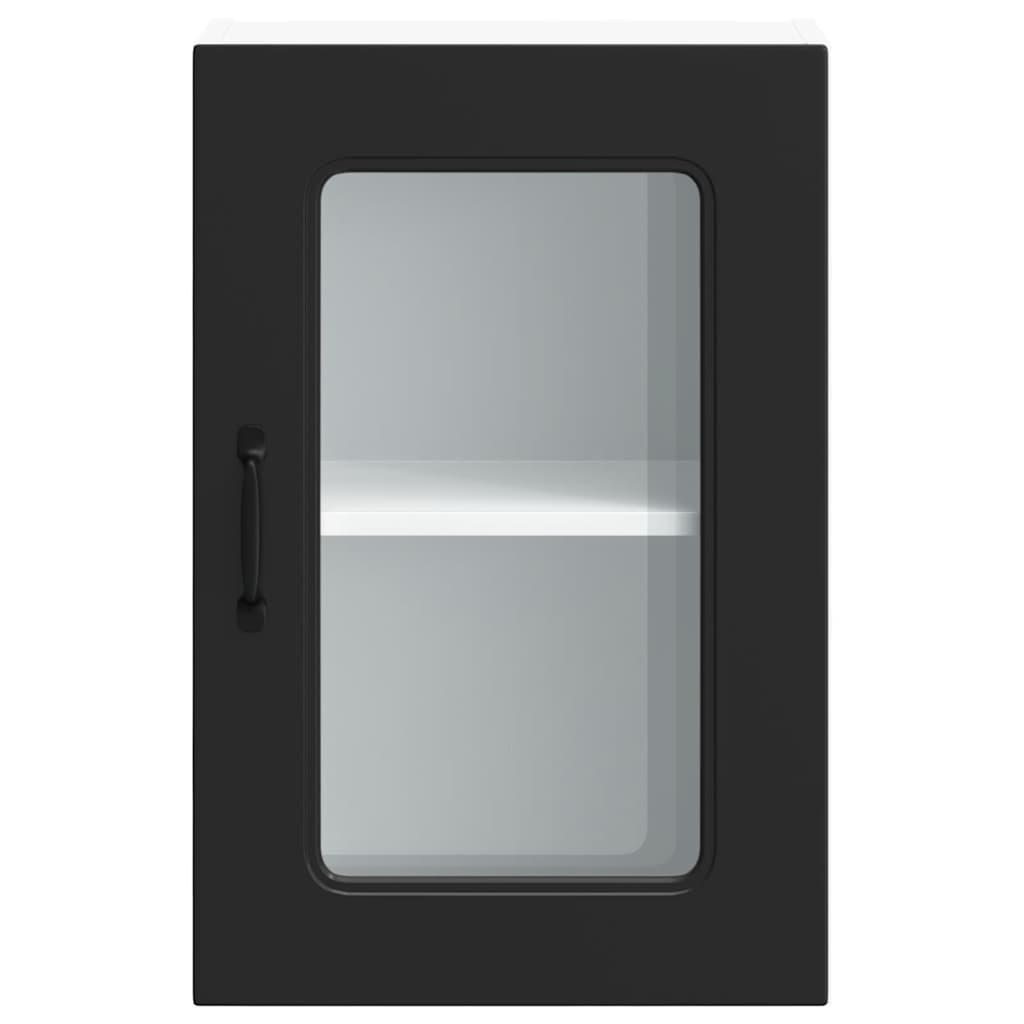 vidaXL Armario pared cocina puerta de cristal Kalmar negra