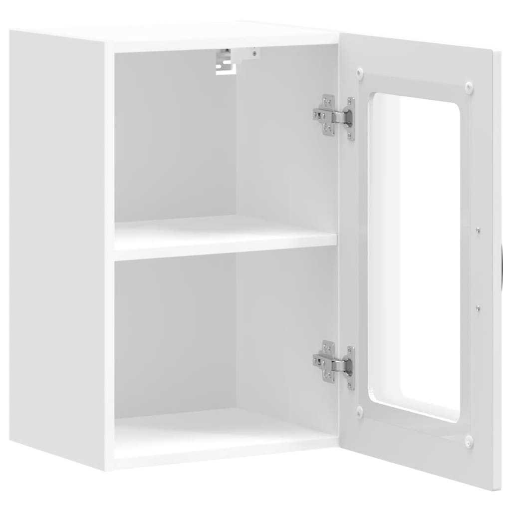 vidaXL Armario pared cocina puerta cristal Kalmar blanca alto brillo