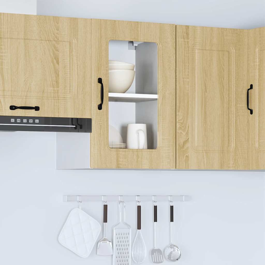 vidaXL Armario pared cocina puerta de cristal Kalmar roble sonoma