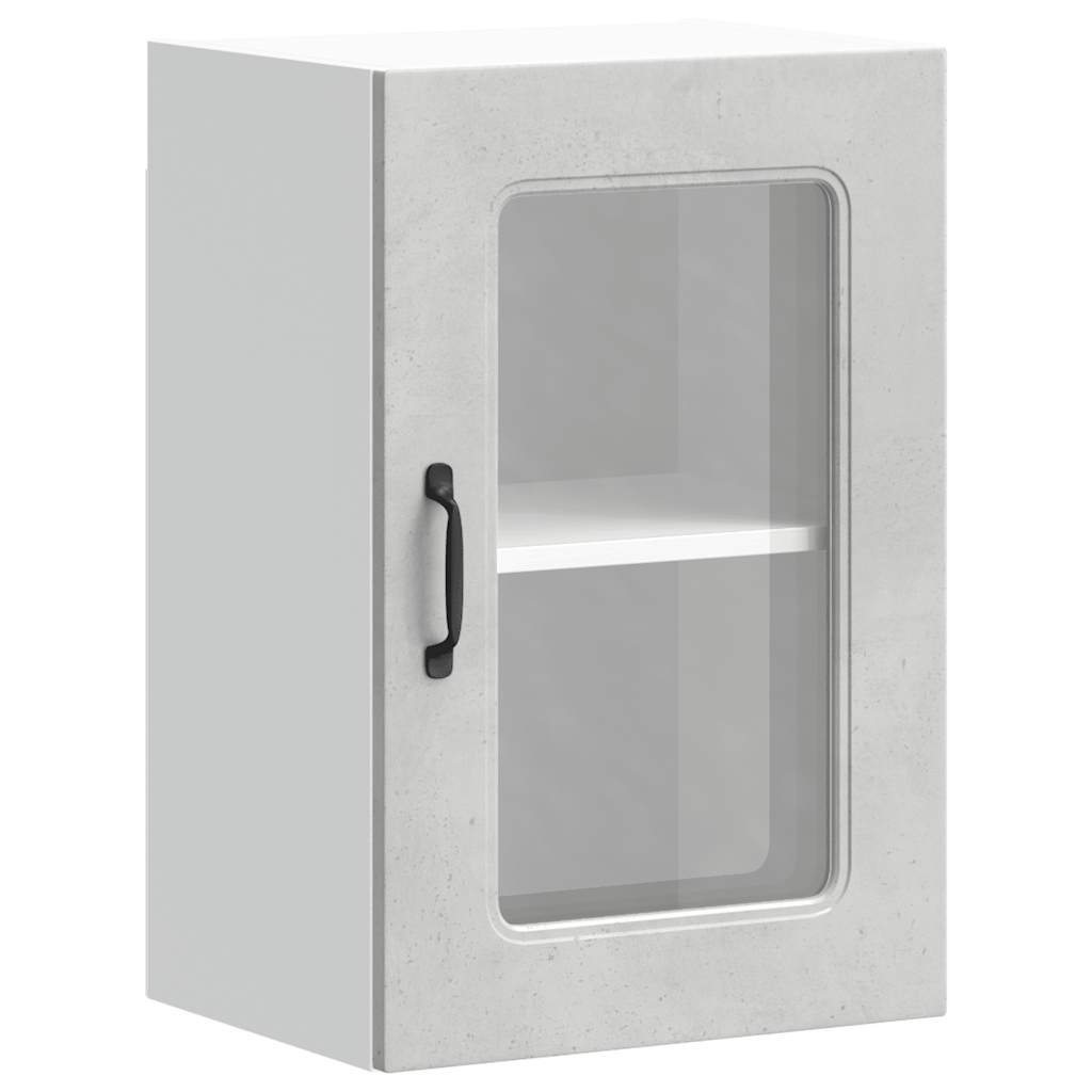 vidaXL Armario pared cocina puerta de cristal Kalmar gris hormigón