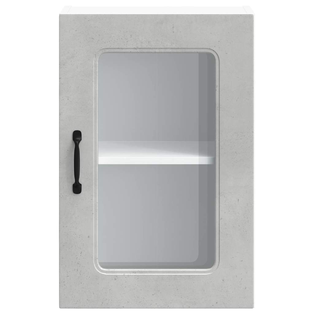 vidaXL Armario pared cocina puerta de cristal Kalmar gris hormigón