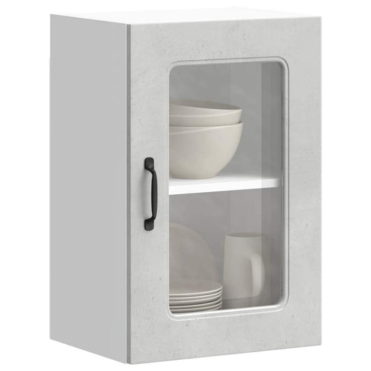 vidaXL Armario pared cocina puerta de cristal Kalmar gris hormigón