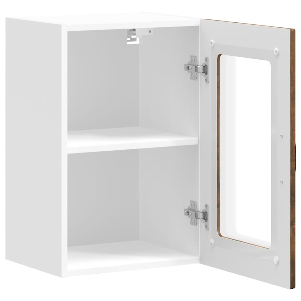 vidaXL Armario pared cocina puerta de cristal Kalmar roble ahumado