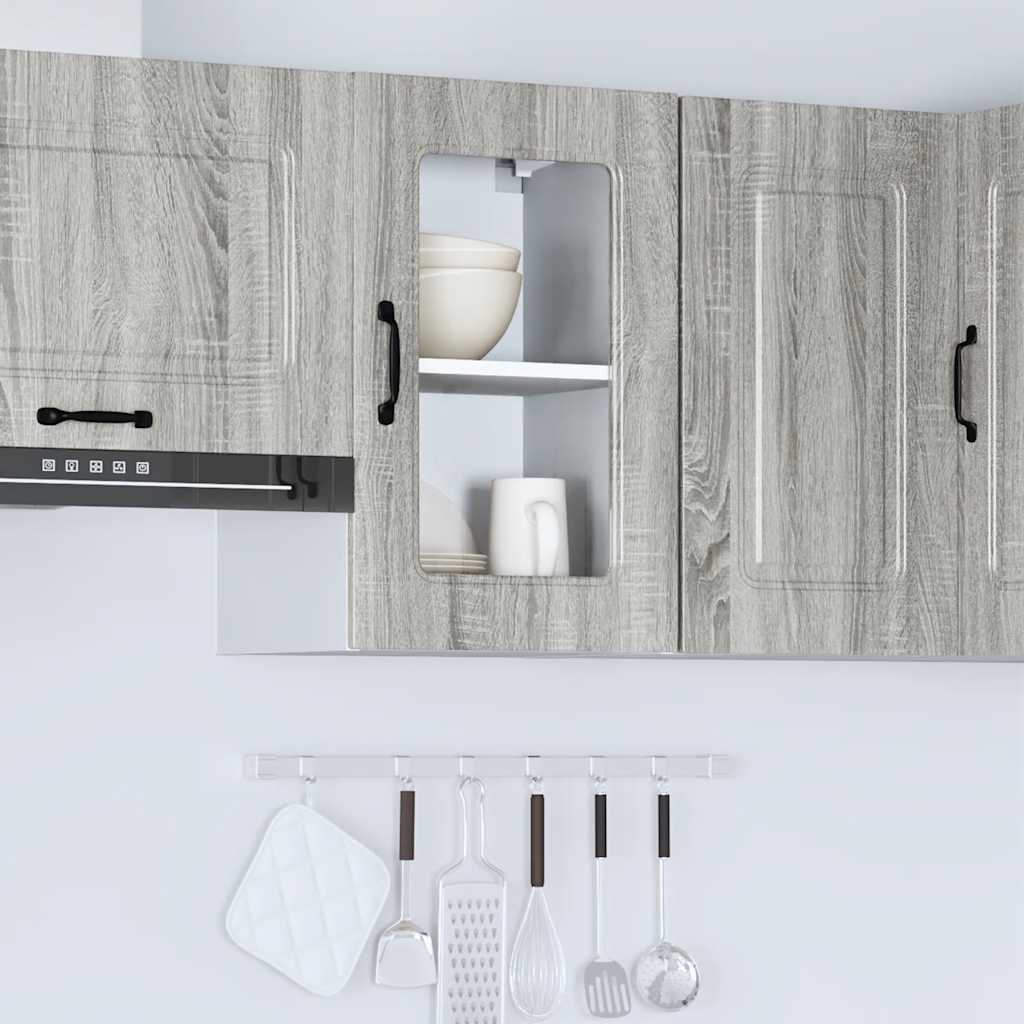 vidaXL Armario pared cocina puerta de cristal Kalmar sonoma gris