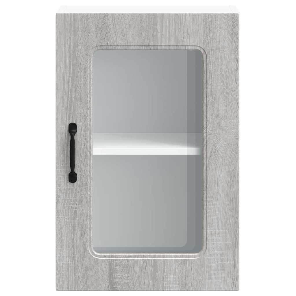 vidaXL Armario pared cocina puerta de cristal Kalmar sonoma gris