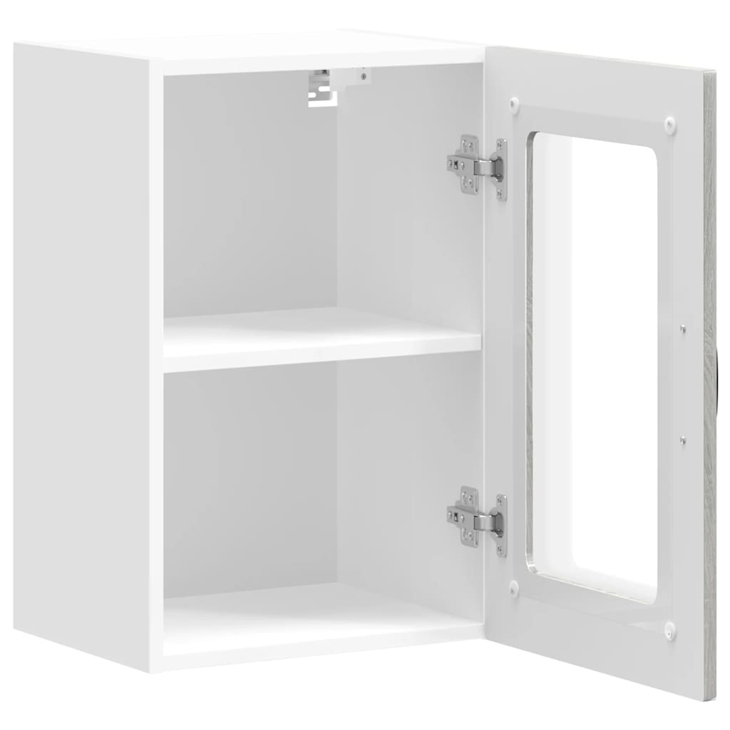 vidaXL Armario pared cocina puerta de cristal Kalmar sonoma gris