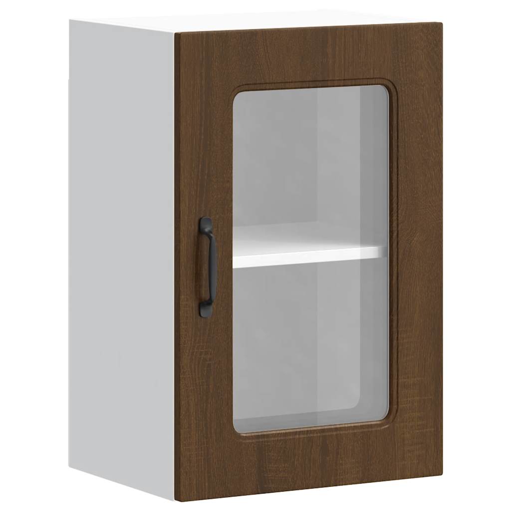 vidaXL Armario pared cocina puerta de cristal Kalmar roble marrón