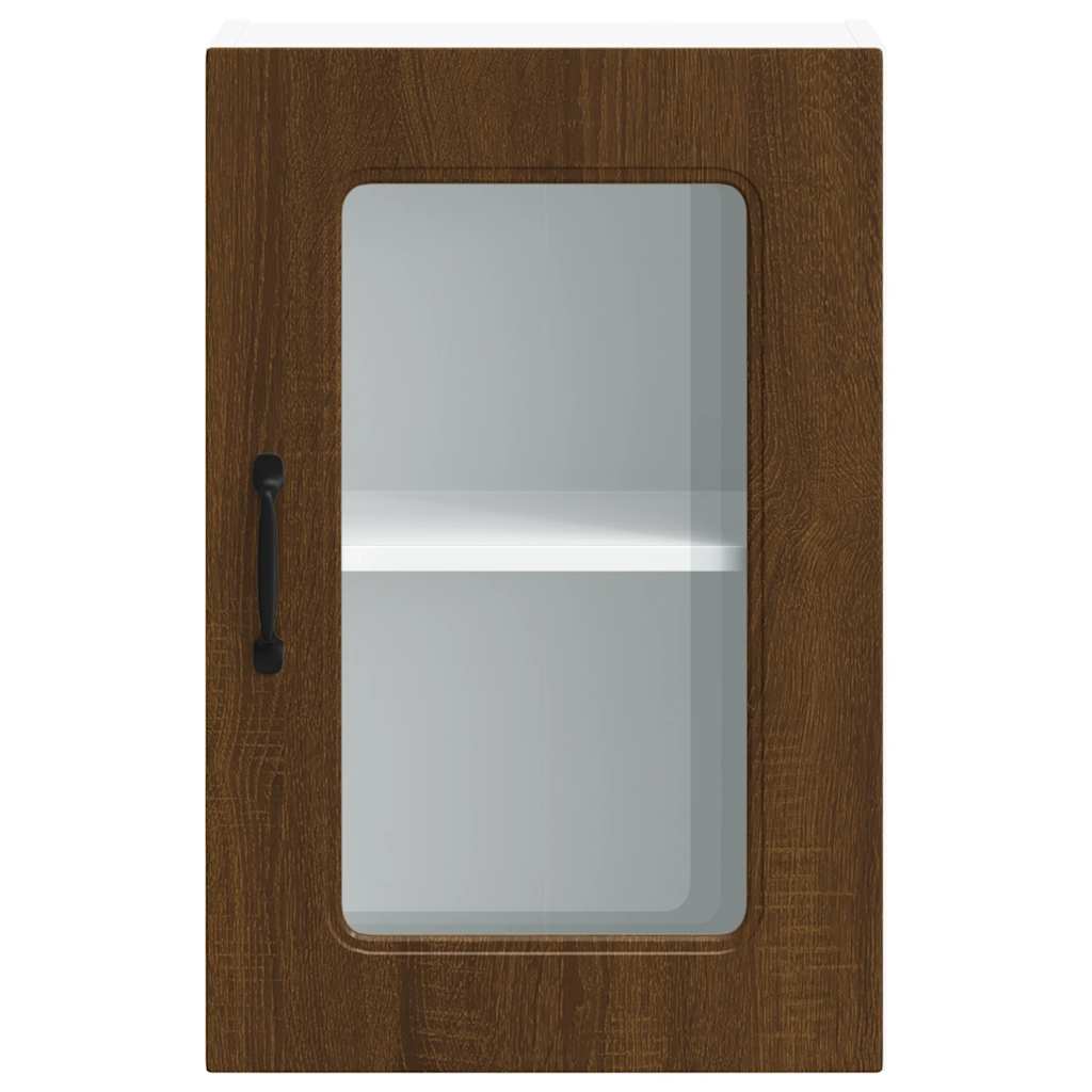 vidaXL Armario pared cocina puerta de cristal Kalmar roble marrón