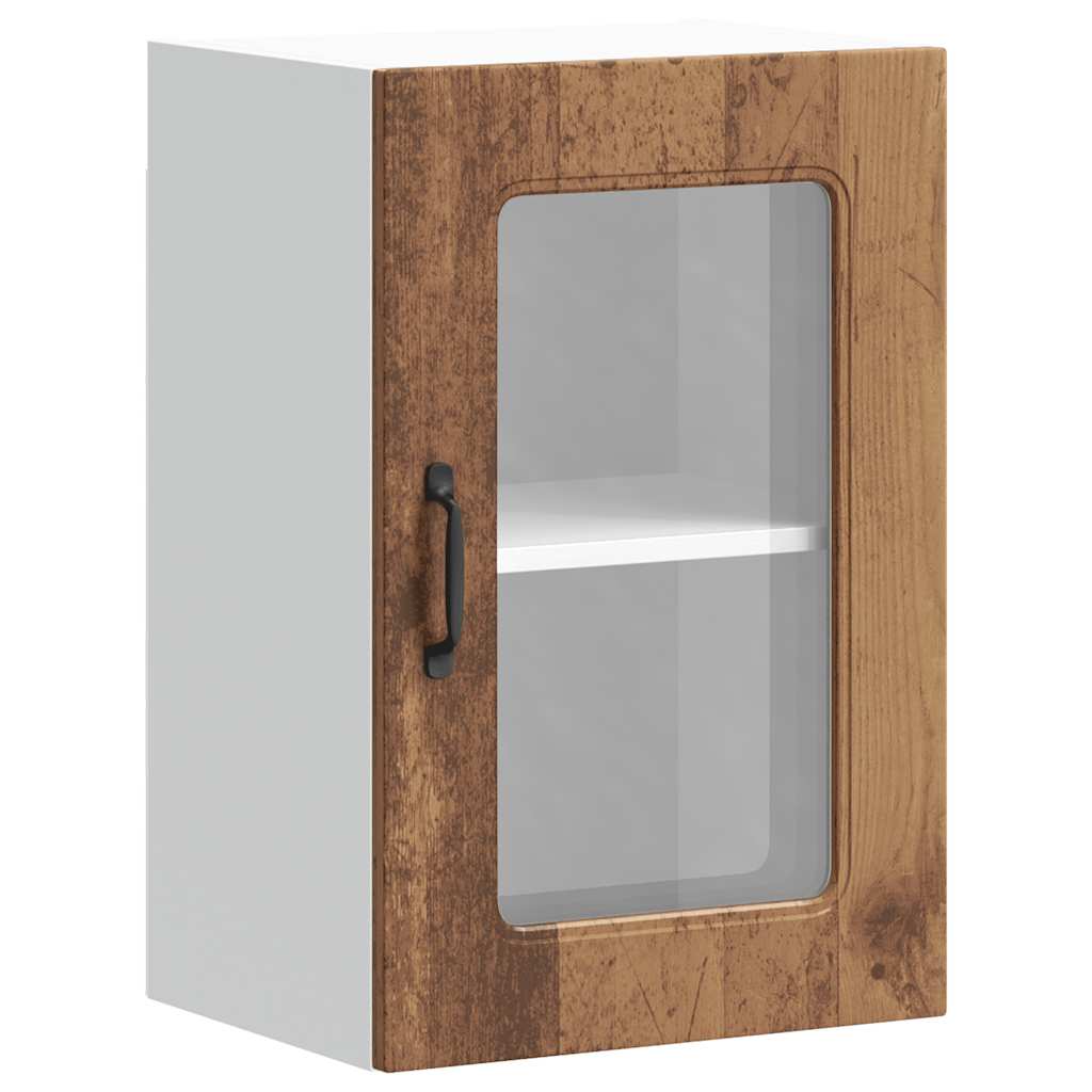 vidaXL Armario pared cocina puerta de cristal Kalmar madera vieja