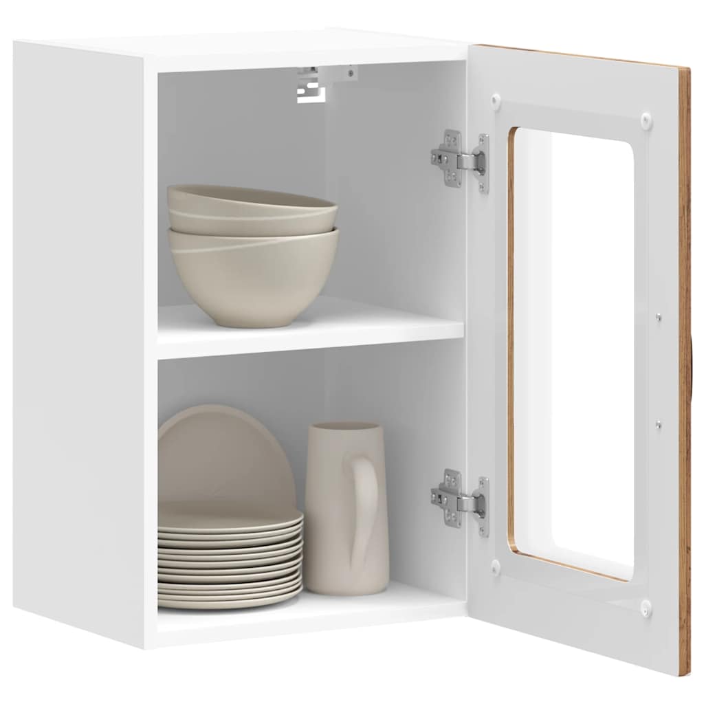 vidaXL Armario pared cocina puerta de cristal Kalmar madera vieja