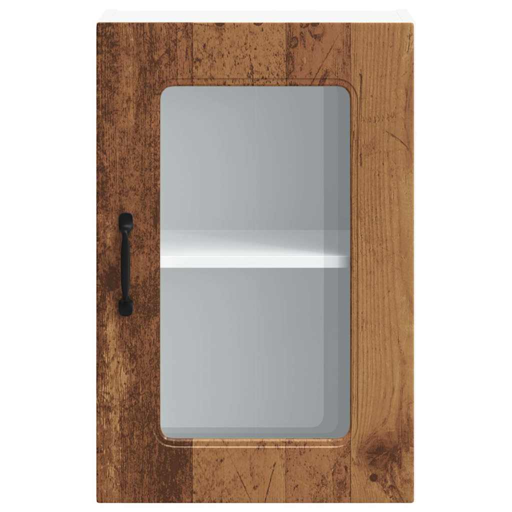 vidaXL Armario pared cocina puerta de cristal Kalmar madera vieja