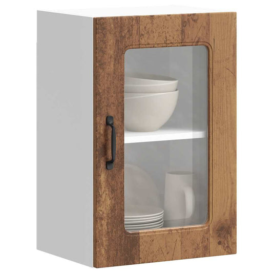 vidaXL Armario pared cocina puerta de cristal Kalmar madera vieja