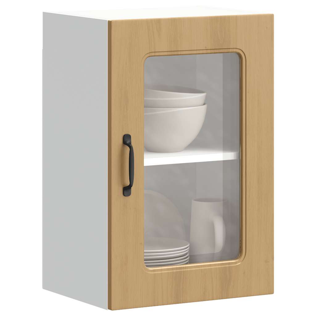 vidaXL Armario pared cocina puerta de cristal Kalmar roble artesanal