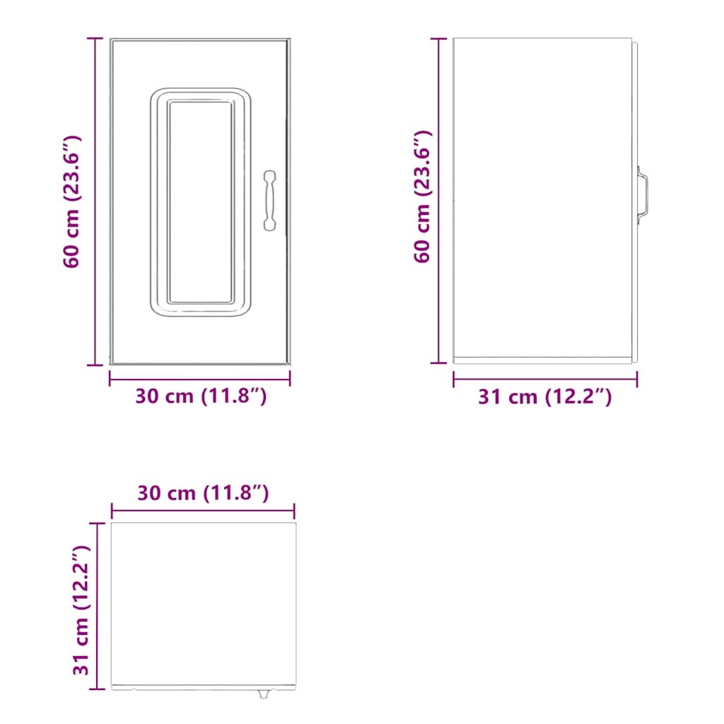 vidaXL Armario de pared para cocina Kalmar madera de ingeniería blanca