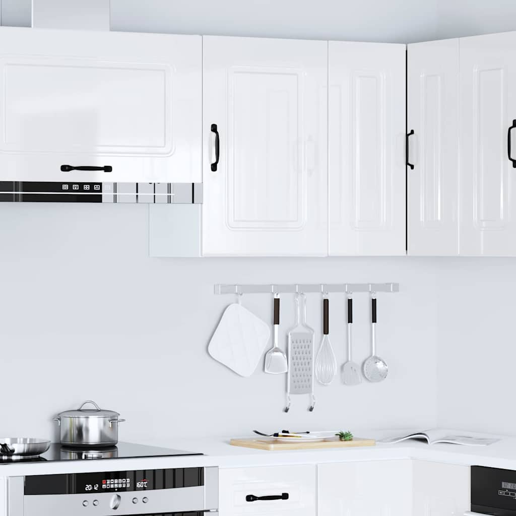 vidaXL Armario de pared de cocina Kalmar blanca de alto brillo